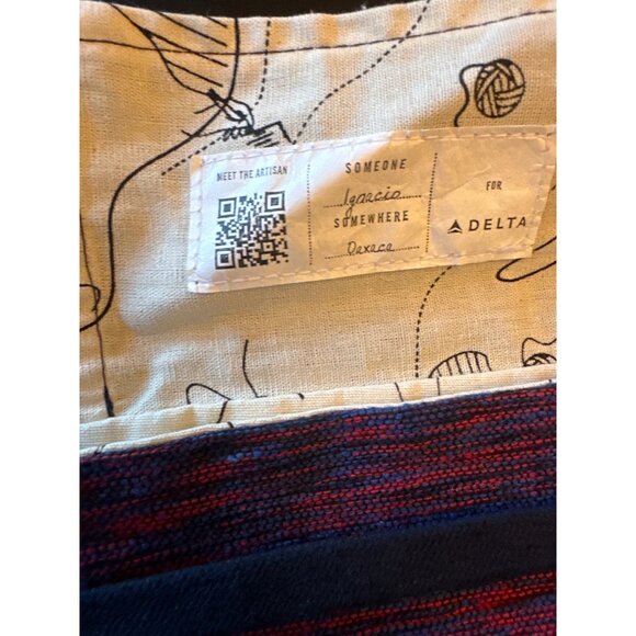 Someone Somewhere Artisan Fabric Pouch with Eye Mask Handmade in Oaxaca - Picture 3 of 6